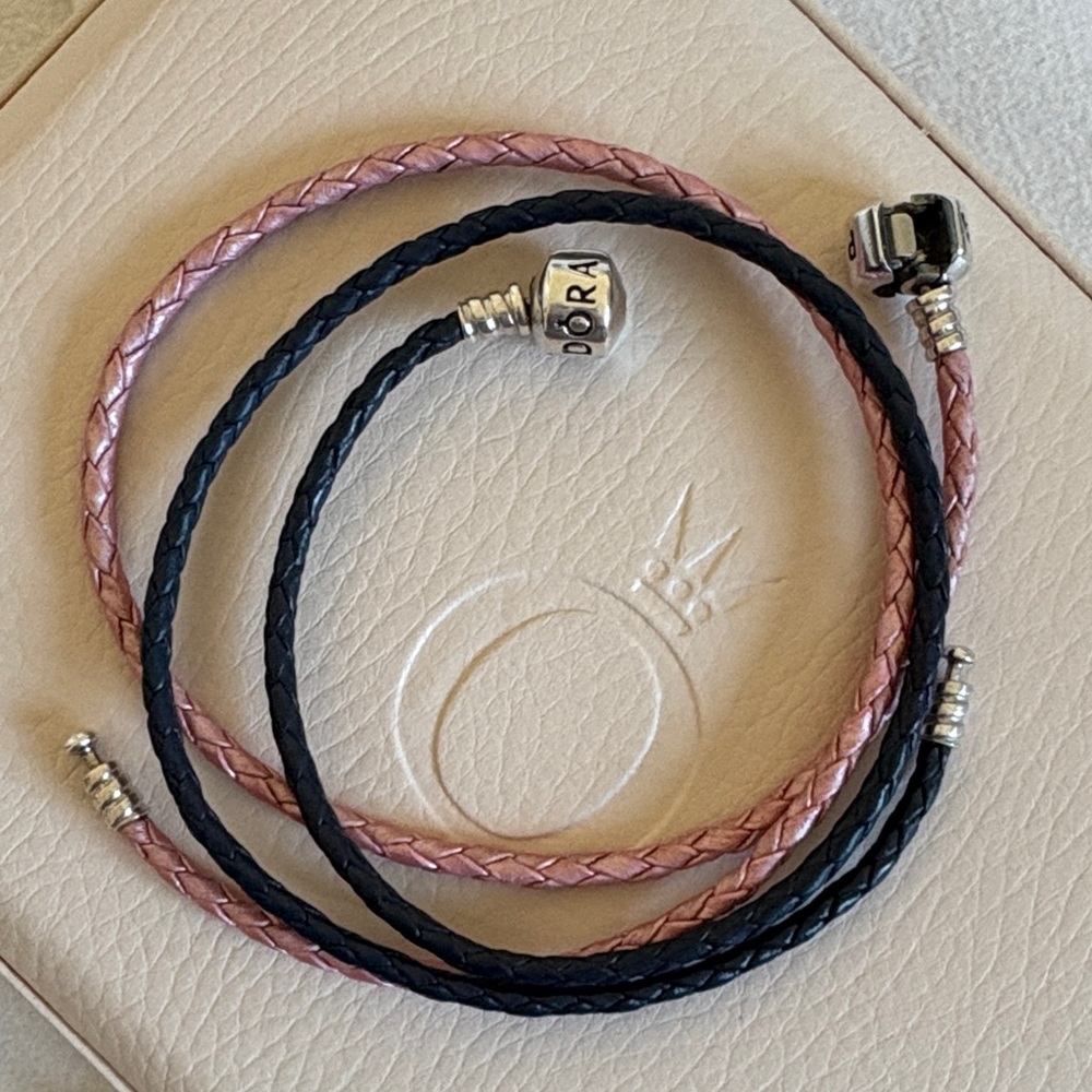 Pandora double wrap leather bracelets